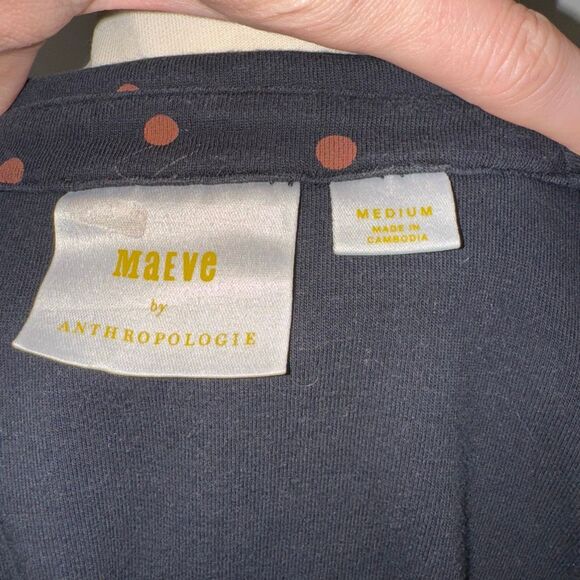 Maeve by Anthropologie Ruched Button-Down Collared Top Polka Dot | medium - Picture 9 of 13